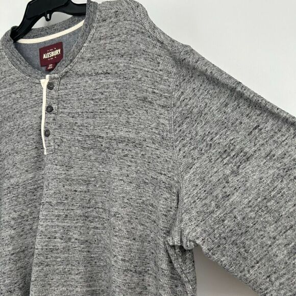 Alesbury Knit Henley Shirt Sweater Heather Gray Long Sleeve Size XXXL Tall - Picture 3 of 10
